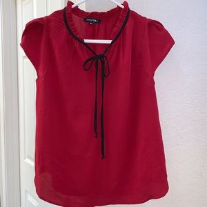Maroon top with bow